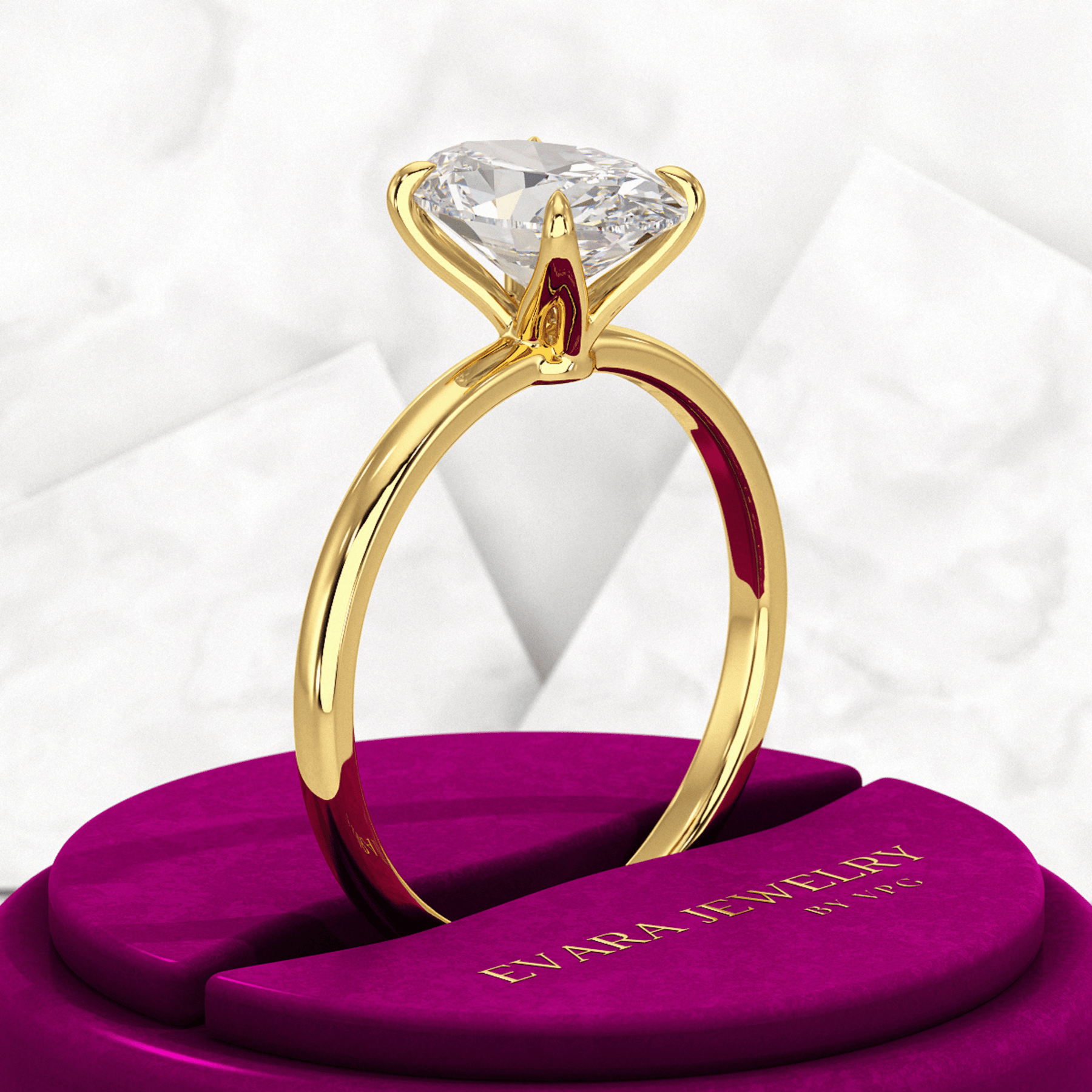 2.25 Carat Oval Cut Diamond Engagement Ring - Evara Jewelry LLC