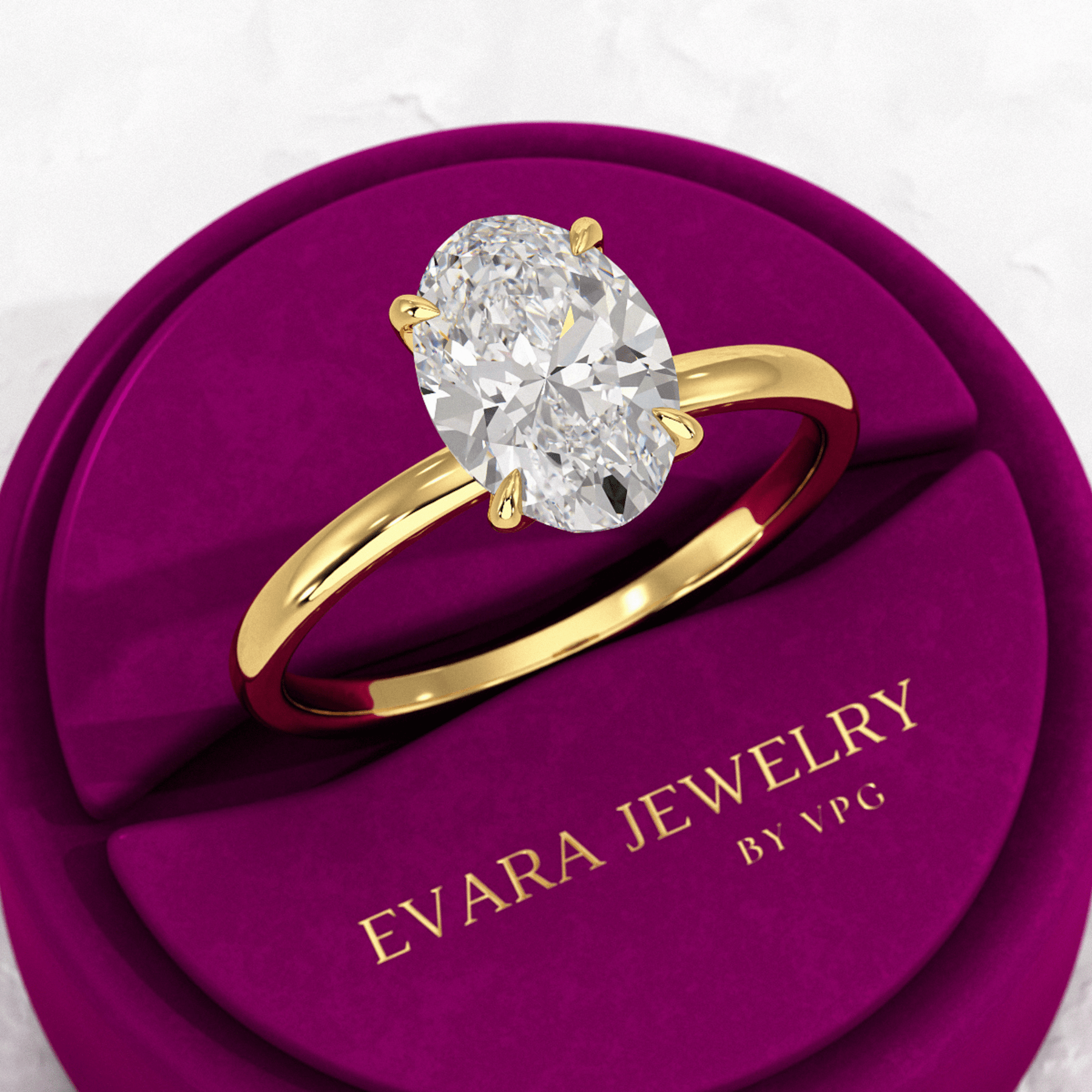 2.25 Carat Oval Cut Diamond Engagement Ring - Evara Jewelry LLC