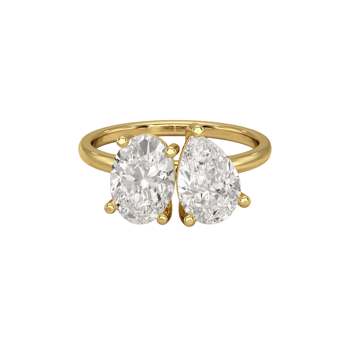 2.25 Carat Oval & Pear Cut Toi Et Moi Two Stone French Ring - Evara Jewelry LLC