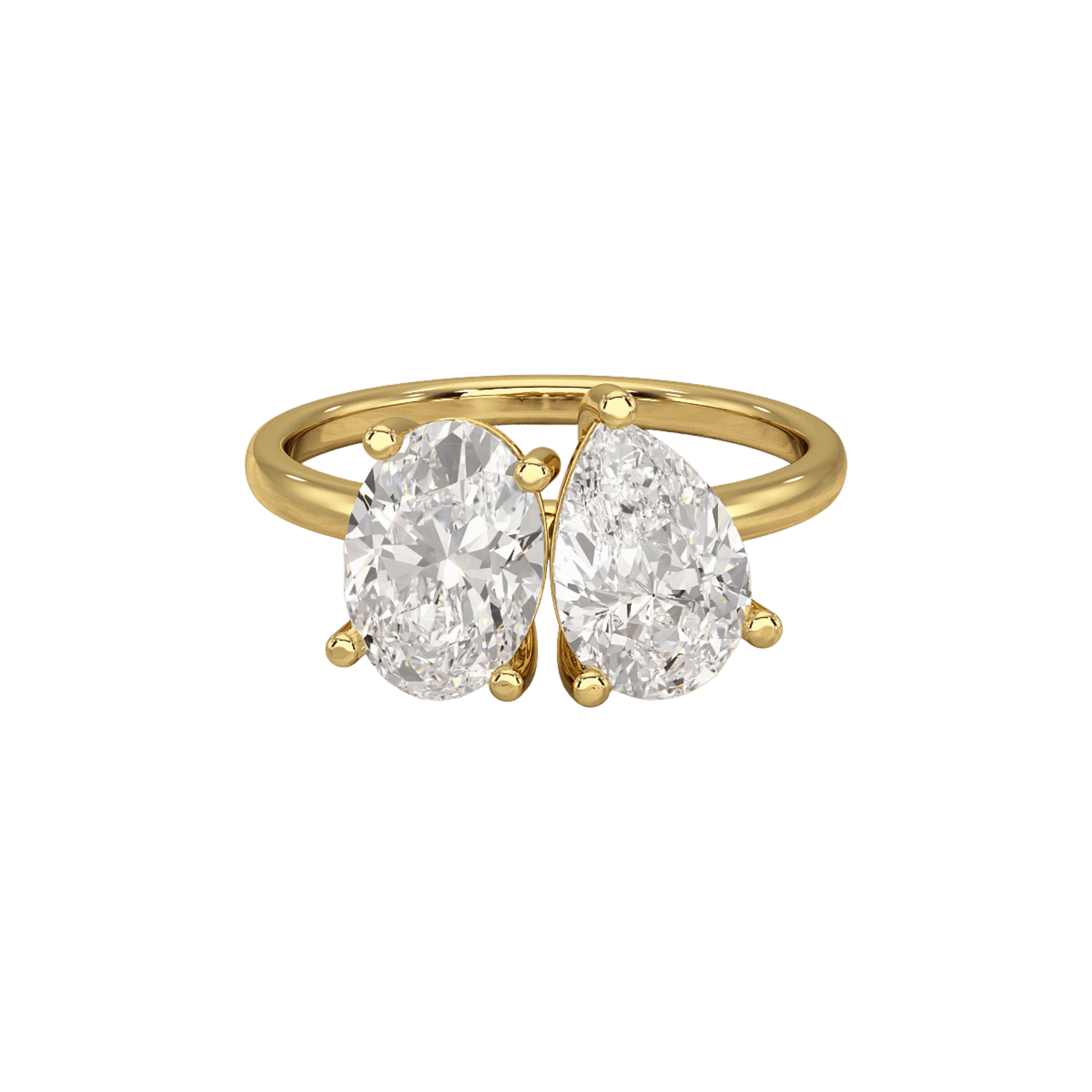 2.25 Carat Oval & Pear Cut Toi Et Moi Two Stone French Ring - Evara Jewelry LLC