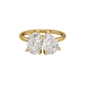 2.25 Carat Oval & Pear Cut Toi Et Moi Two Stone French Ring - Evara Jewelry LLC