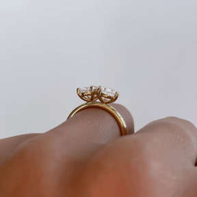 2.25 Carat Oval & Pear Cut Toi Et Moi Two Stone French Ring - Evara Jewelry LLC