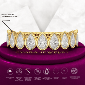 2.25 Carat Pear Cut Bezel Set Half Eternity Diamond Ring - Evara Jewelry LLC