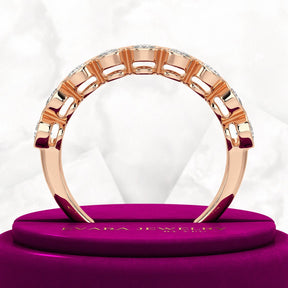 2.25 Carat Pear Cut Bezel Set Half Eternity Diamond Ring - Evara Jewelry LLC