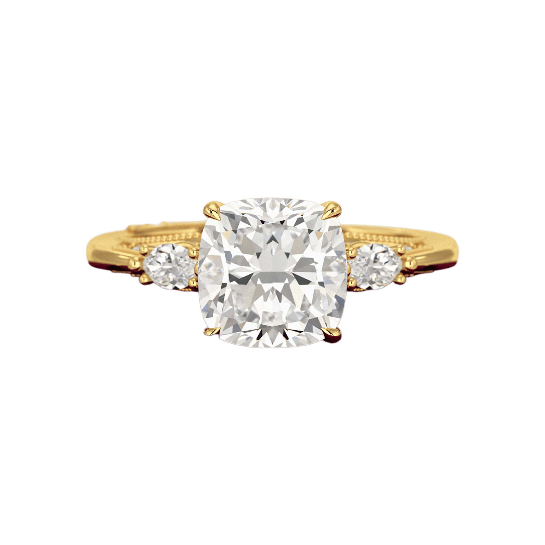 2.50 Carat Cushion Cut Diamond Vintage Art Deco Engagement Ring - Evara Jewelry LLC