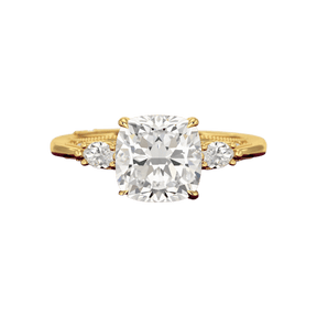 2.50 Carat Cushion Cut Diamond Vintage Art Deco Engagement Ring - Evara Jewelry LLC