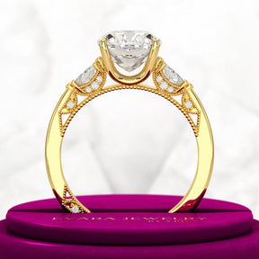 2.50 Carat Cushion Cut Diamond Vintage Art Deco Engagement Ring - Evara Jewelry LLC