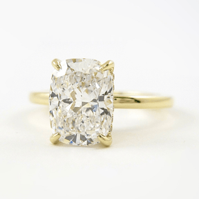 2.50 Carat Cushion Cut Minimalist Hidden Halo Diamond Engagement Ring - Evara Jewelry LLC