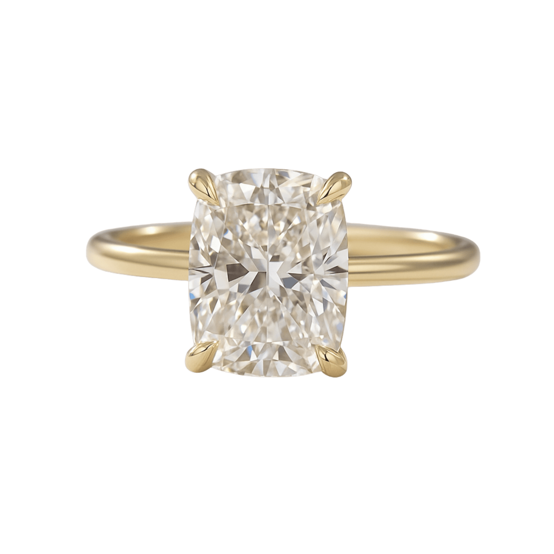 2.50 Carat Cushion Cut Minimalist Hidden Halo Diamond Engagement Ring - Evara Jewelry LLC