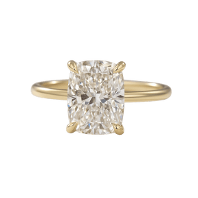 2.50 Carat Cushion Cut Minimalist Hidden Halo Diamond Engagement Ring - Evara Jewelry LLC