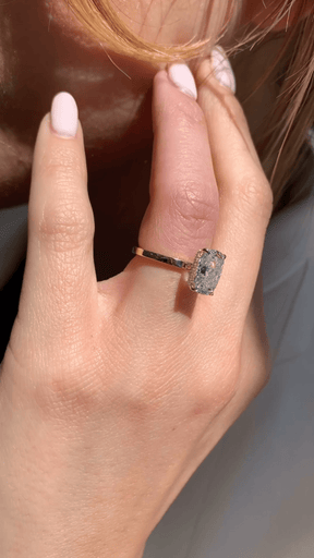 2.50 Carat Cushion Cut Minimalist Hidden Halo Diamond Engagement Ring - Evara Jewelry LLC