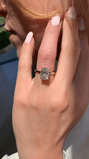 2.50 Carat Cushion Cut Minimalist Hidden Halo Diamond Engagement Ring - Evara Jewelry LLC