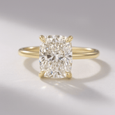 2.50 Carat Cushion Cut Minimalist Hidden Halo Diamond Engagement Ring - Evara Jewelry LLC