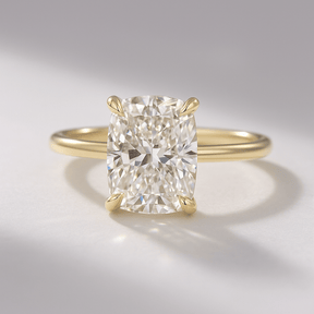 2.50 Carat Cushion Cut Minimalist Hidden Halo Diamond Engagement Ring - Evara Jewelry LLC