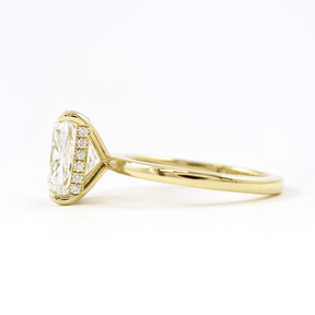 2.50 Carat Cushion Cut Minimalist Hidden Halo Diamond Engagement Ring - Evara Jewelry LLC