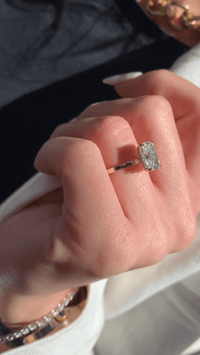 2.50 Carat Cushion Cut Minimalist Hidden Halo Diamond Engagement Ring - Evara Jewelry LLC