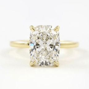 2.50 Carat Cushion Cut Minimalist Hidden Halo Diamond Engagement Ring - Evara Jewelry LLC