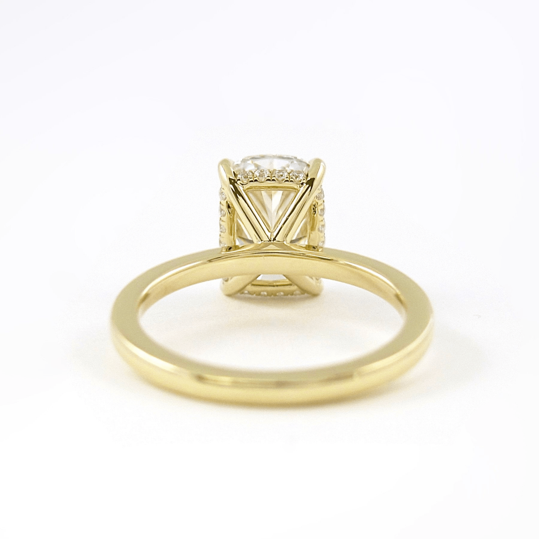 2.50 Carat Cushion Cut Minimalist Hidden Halo Diamond Engagement Ring - Evara Jewelry LLC