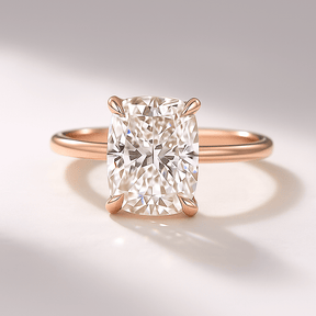 2.50 Carat Cushion Cut Minimalist Hidden Halo Diamond Engagement Ring - Evara Jewelry LLC