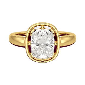 2.50 Carat Elongated Cushion Cut Diamond Minimalist Engagement Ring - Evara Jewelry LLC