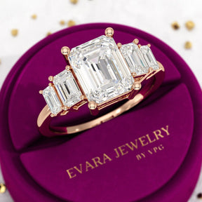 2.50 Carat Emerald Cut Diamond Engagement Ring - Evara Jewelry LLC