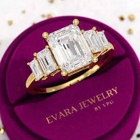 2.50 Carat Emerald Cut Diamond Engagement Ring - Evara Jewelry LLC