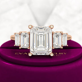 2.50 Carat Emerald Cut Diamond Engagement Ring - Evara Jewelry LLC