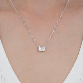 2.50 Carat Emerald Cut Diamond Pendant Necklace - Evara Jewelry LLC