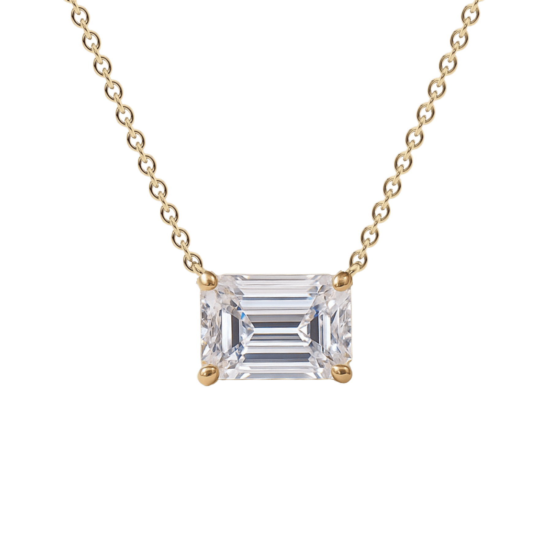 2.50 Carat Emerald Cut Diamond Pendant Necklace - Evara Jewelry LLC