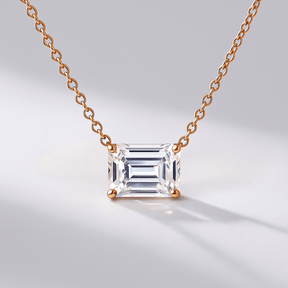 2.50 Carat Emerald Cut Diamond Pendant Necklace - Evara Jewelry LLC