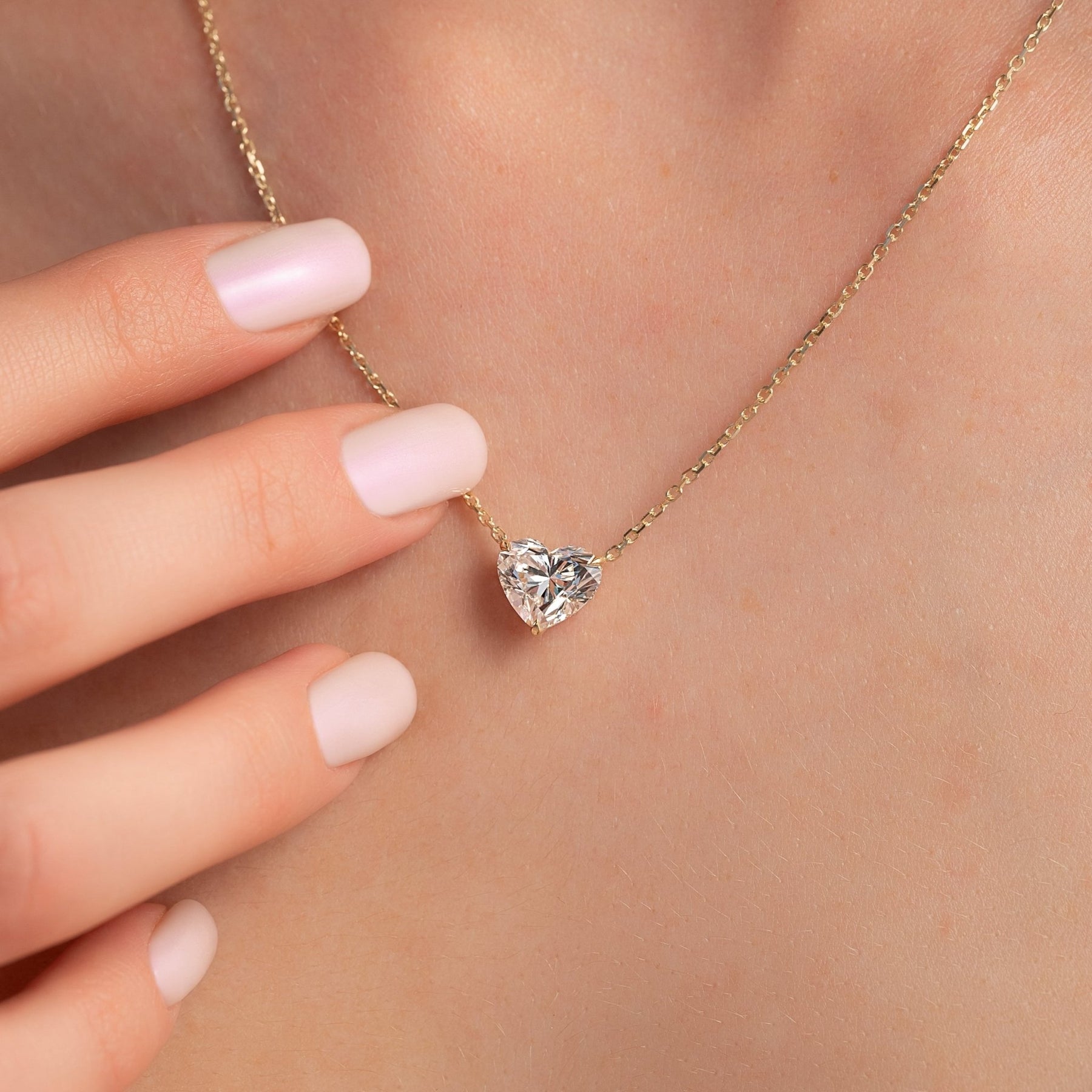 2.50 Carat Hidden Halo Heart Shape Diamond Pendant Necklace - Evara Jewelry LLC