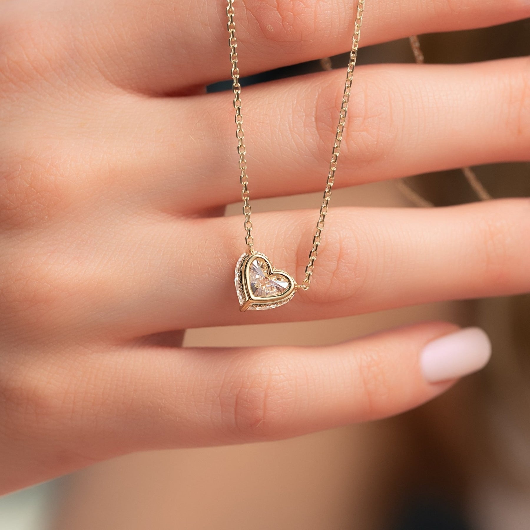 2.50 Carat Hidden Halo Heart Shape Diamond Pendant Necklace - Evara Jewelry LLC