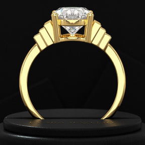2.50 Carat Oval Cut Art Deco Engagement Ring with Lab Grown Diamonds - Evara Jewelry LLC