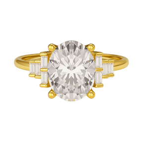 2.50 Carat Oval Cut Art Deco Engagement Ring with Lab Grown Diamonds - Evara Jewelry LLC