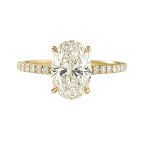 2.50 Carat Oval Pave Engagement Ring with Hidden Halo - Evara Jewelry LLC