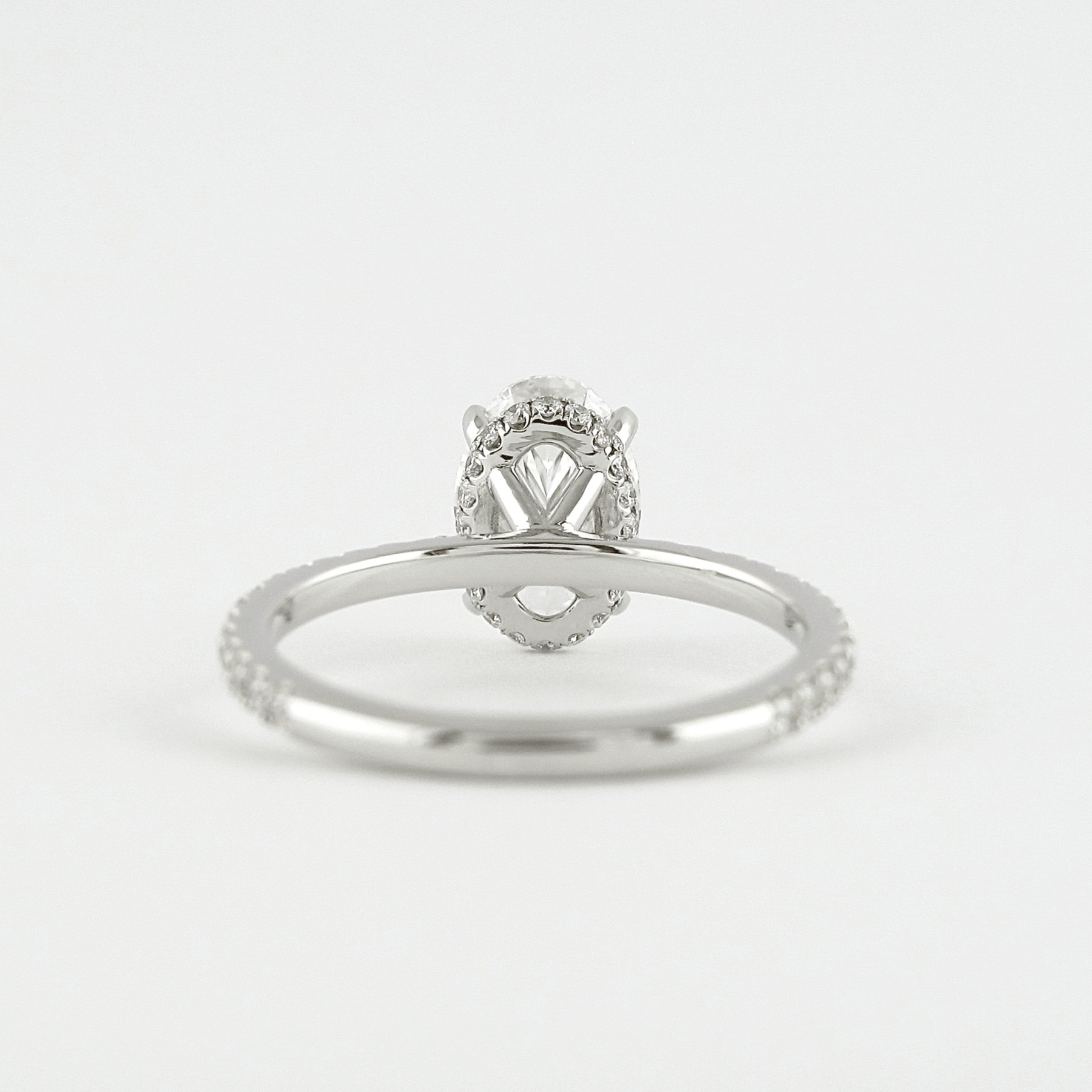 2.50 Carat Oval Pave Engagement Ring with Hidden Halo - Evara Jewelry LLC