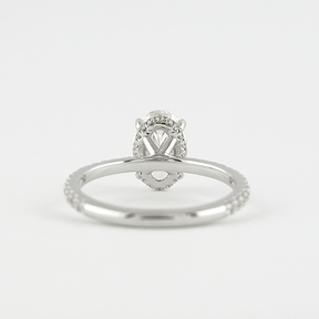 2.50 Carat Oval Pave Engagement Ring with Hidden Halo - Evara Jewelry LLC