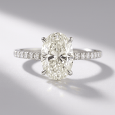2.50 Carat Oval Pave Engagement Ring with Hidden Halo - Evara Jewelry LLC