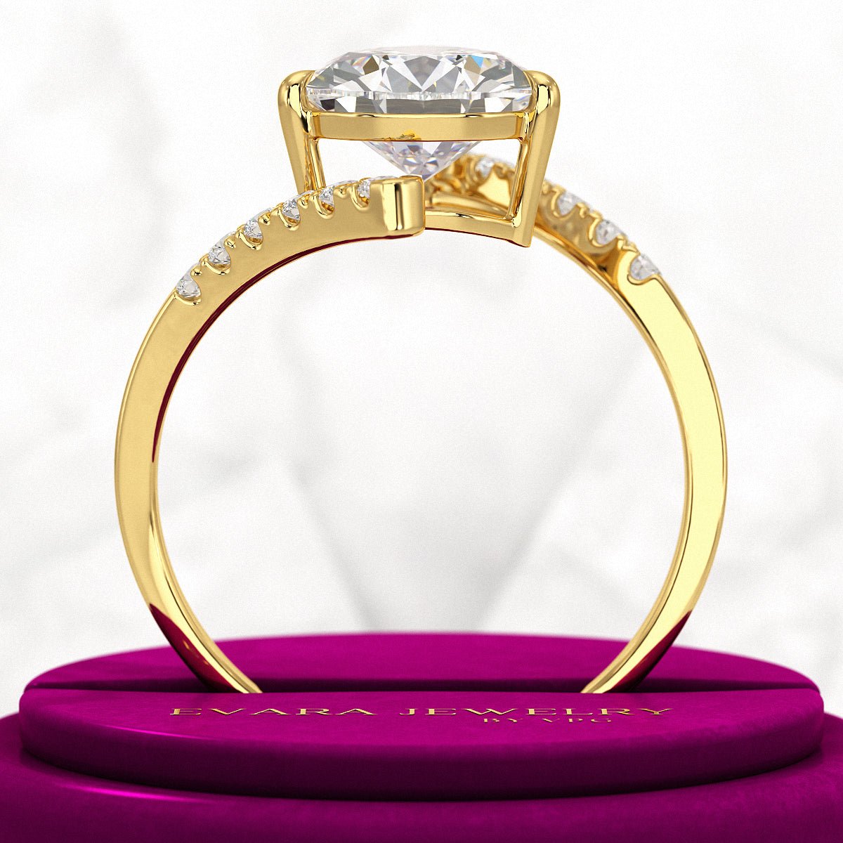 2.50 Carat Pear Cut Diamond Art Deco Statement Ring - Evara Jewelry LLC