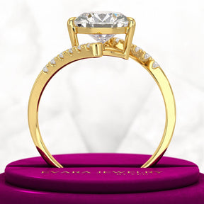 2.50 Carat Pear Cut Diamond Art Deco Statement Ring - Evara Jewelry LLC