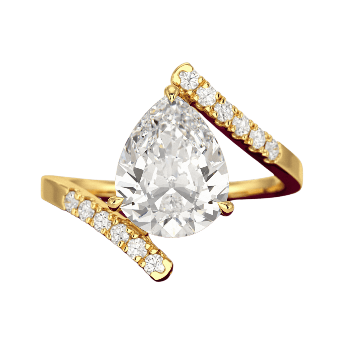 2.50 Carat Pear Cut Diamond Art Deco Statement Ring - Evara Jewelry LLC