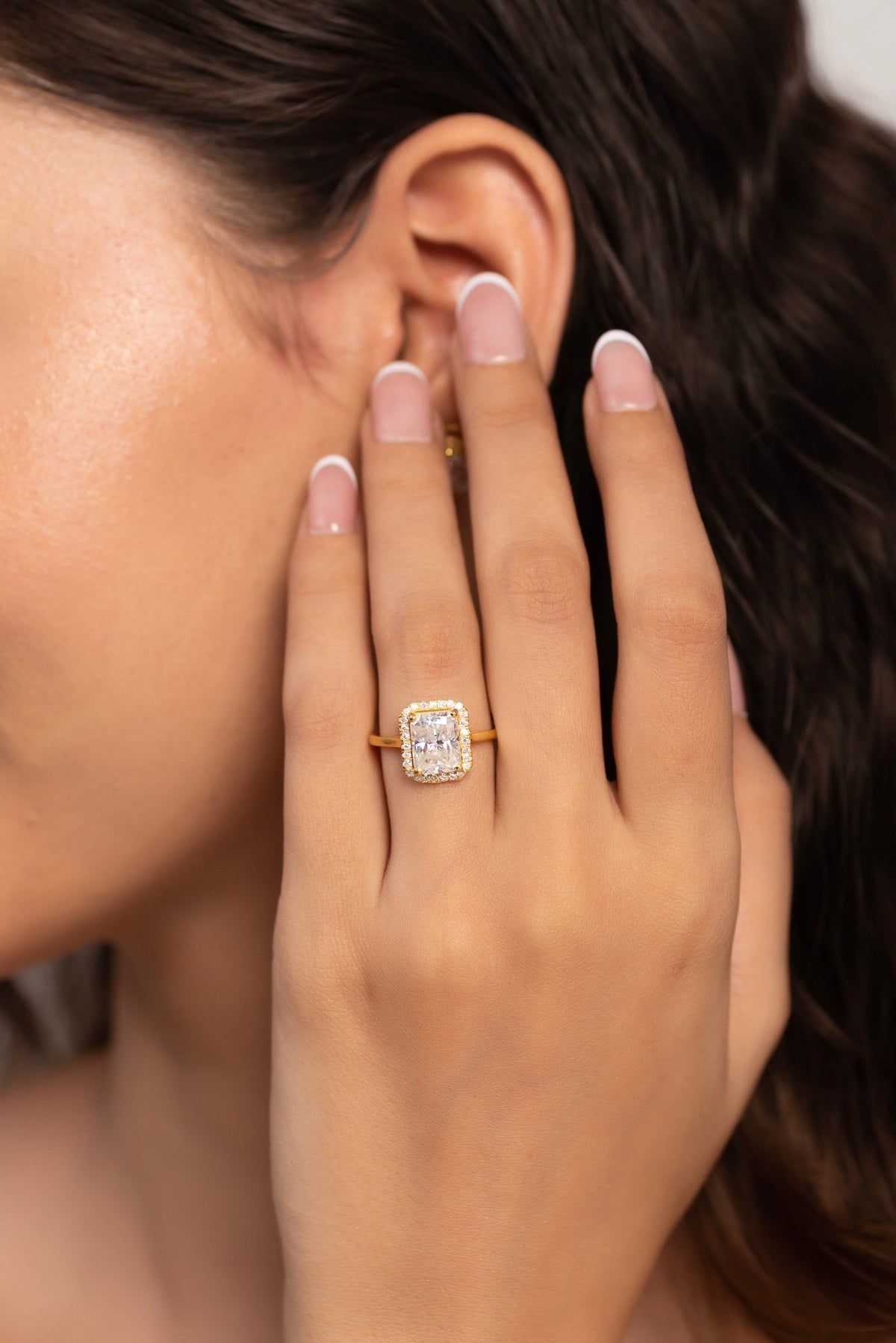 2.50 Carat Radiant Cut Diamond Halo Engagement Ring - Evara Jewelry LLC