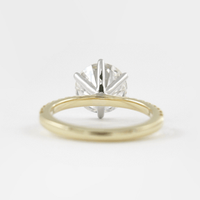 2.50 Carat Round Cut 6 Prongs Engagement Ring with Pave Diamond Band - Evara Jewelry LLC