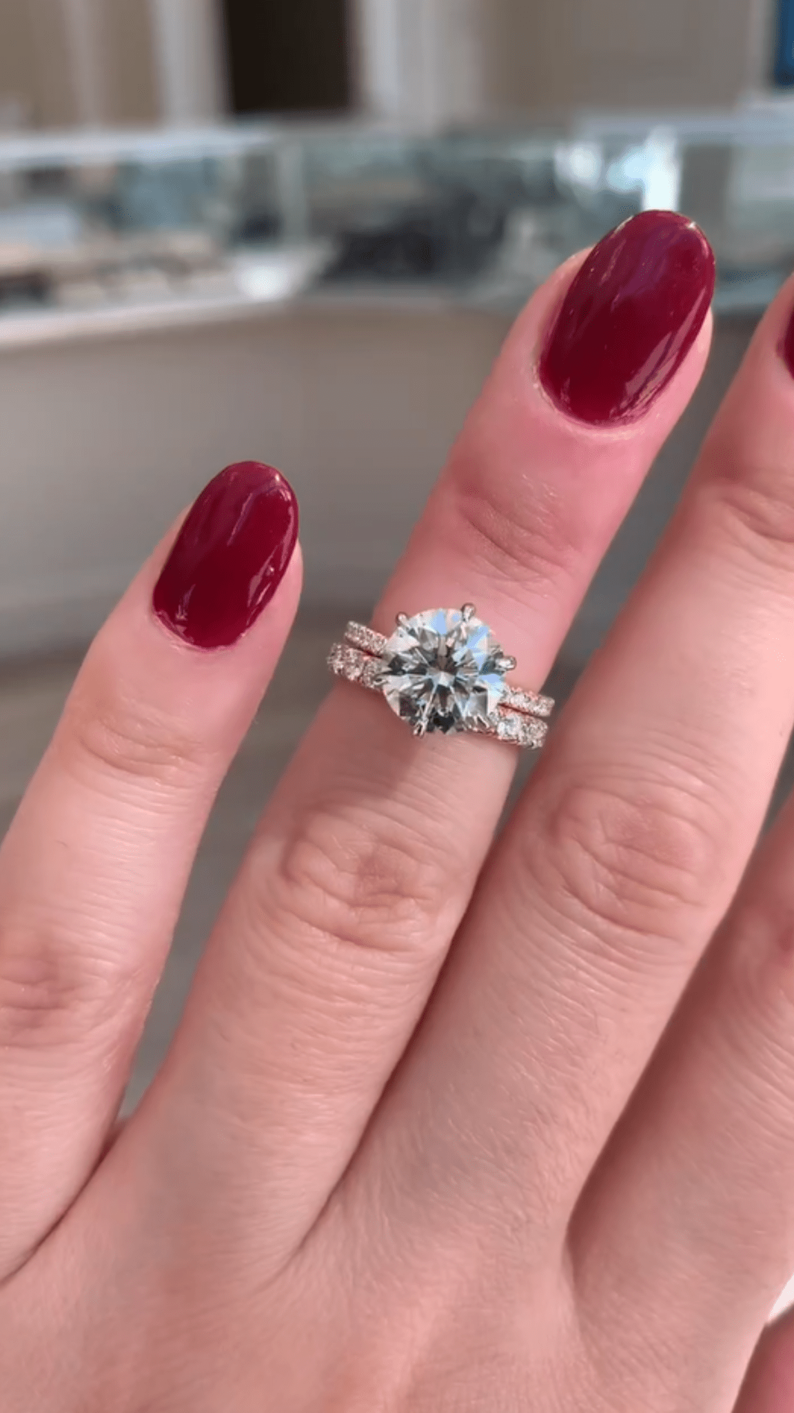 2.50 Carat Round Cut 6 Prongs Engagement Ring with Pave Diamond Band - Evara Jewelry LLC