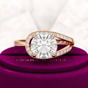 2.50 Carat Round Cut Lab Grown Diamond Minimalist Engagement Ring - Evara Jewelry LLC
