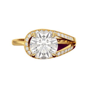 2.50 Carat Round Cut Lab Grown Diamond Minimalist Engagement Ring - Evara Jewelry LLC