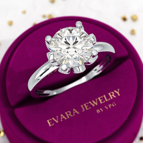 2.50 Carat Round Cut Lab Grown Diamond Nature Inspired Engagement Ring - Evara Jewelry LLC