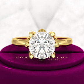 2.50 Carat Round Cut Lab Grown Diamond Nature Inspired Engagement Ring - Evara Jewelry LLC