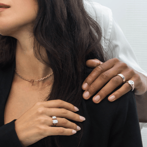 2.75 TCW Toi Et Moi Emerald & Trapezoid Cut Two Stone Engagement Ring - Evara Jewelry LLC