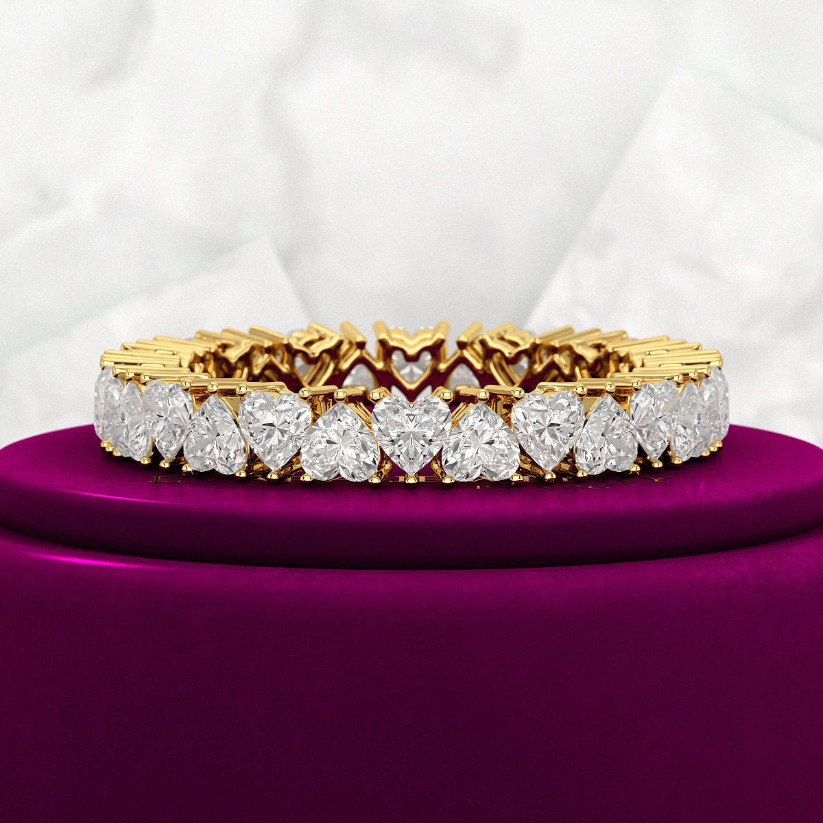 2.80 Carats Heart Cut Diamond Wedding Band - Evara Jewelry LLC